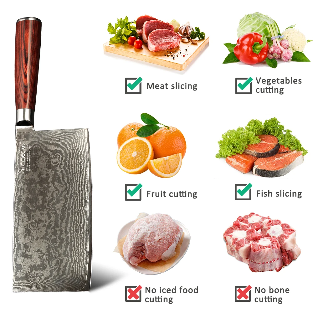 SUNNECKO 4 шт. набор кухонных ножей Santoku шеф повара Кливер нож Дамаск японский VG10 сталь
