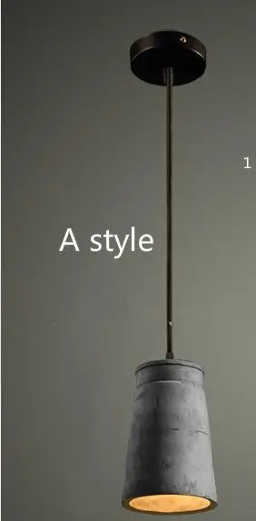 A American Retro Pendant Lights Cement Cafe Dining Room Hanglamp Bar Lighting Modern Luminaire Suspendu Lamparas Lustre Lighting - Цвет корпуса: A