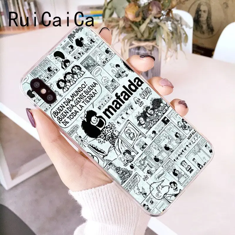 RuiCaiCa Mafalda DIY Роскошный чехол для iPhone 5 5Sx 6 7 7plus 8 8Plus X XS MAX XR Fundas Capa|Чехлы-накладки| |