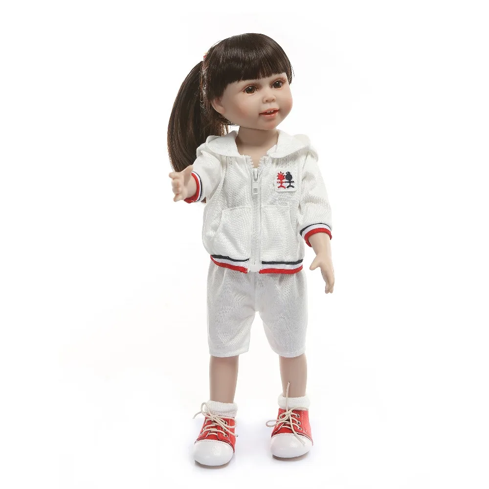 

Кукла Принцесса американская виниловая с одеждой, силиконовая кукла новорожденная, подарок для ребенка, 18 дюймов, 45 см