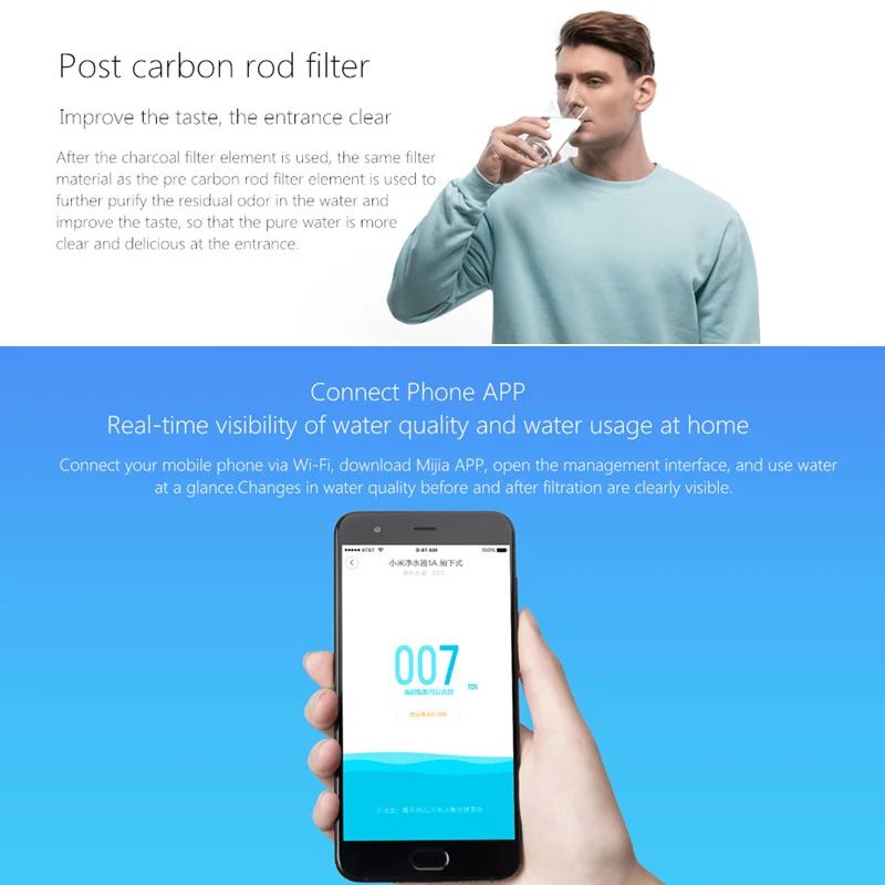 Очиститель воды Xiaomi Mi 1 а с краном и поддержкой Wi Fi|Смарт-гаджеты| |
