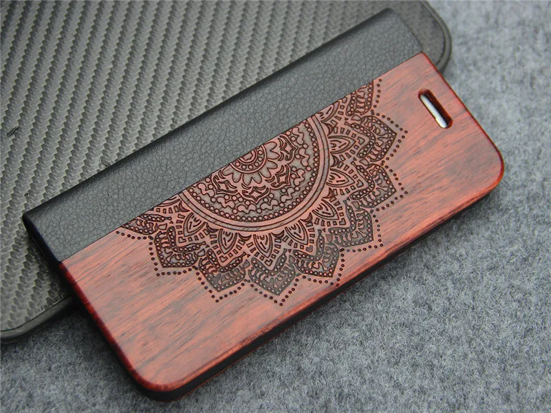 YFWOOD Ретро Натуральной Древесины Бамбука Чехол Для iPhone 7 8 ИСКУССТВЕННАЯ Кожа Флип Слот для Карты Задняя Крышка Для Apple iPhone7