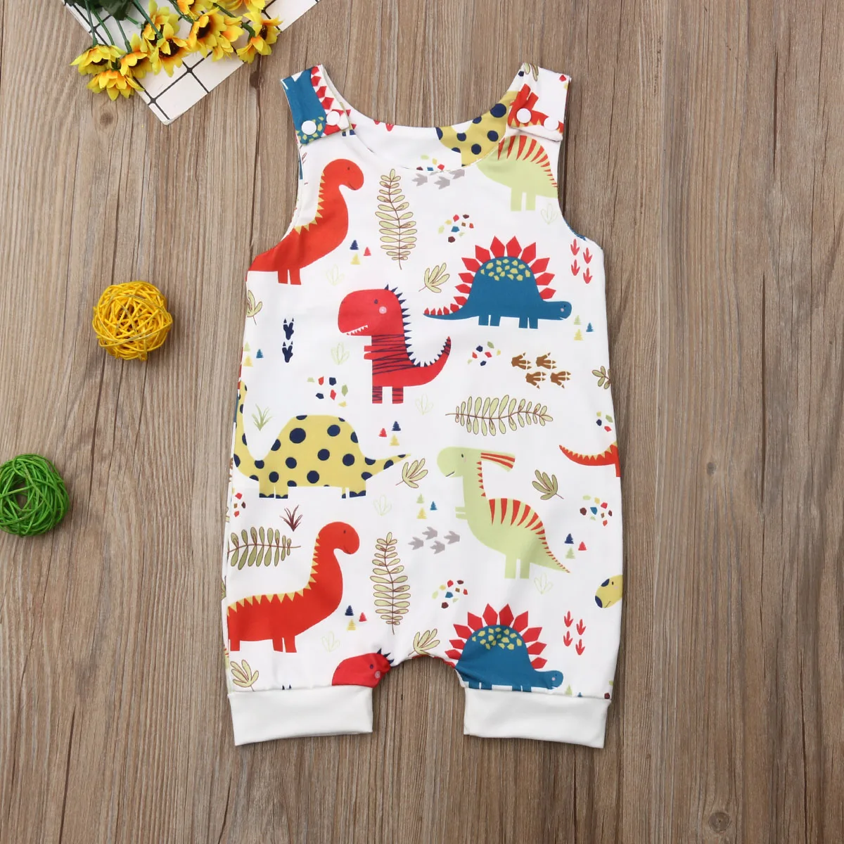 

Pudcoco Newborn Baby Boy Girl Clothes Cute Dinosaurs Print Sleeveless Romper Jumpsuit Outfit Sunsuit