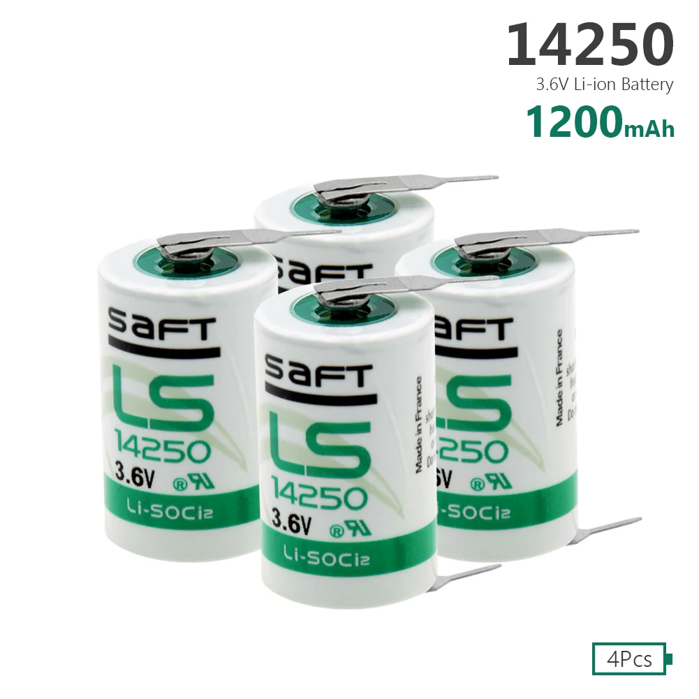 4 шт 14250 R6 L14250 ER14250 SL350 1/2AA 3 6 V литиевая батарея размер 1/2 AA 1200 мач паяльных вкладышей