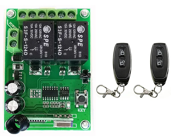 DC24V 2CH 2Channe RF беспроводной пульт дистанционного управления телепереключатель с
