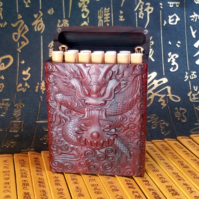 Высококачественная Мужская коробка для сигарет из красного дерева