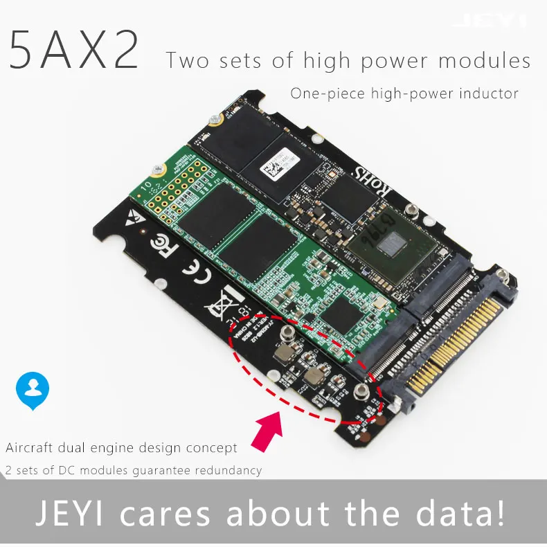 JEYI U2BOX+ U2X16 U.2 SFF-8639 адаптер PCIe U2 2,5 'SSD PCI-E X4 X16 intel PCIe3.0 PCI-E3.0 GEN3 M-KEY b-ключ карта AHCI Dual power