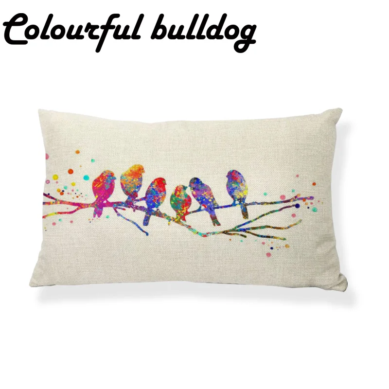 Декоративная наволочка в виде птицы на ветке дерева 30 х50 см|cushion cover|animal cushion