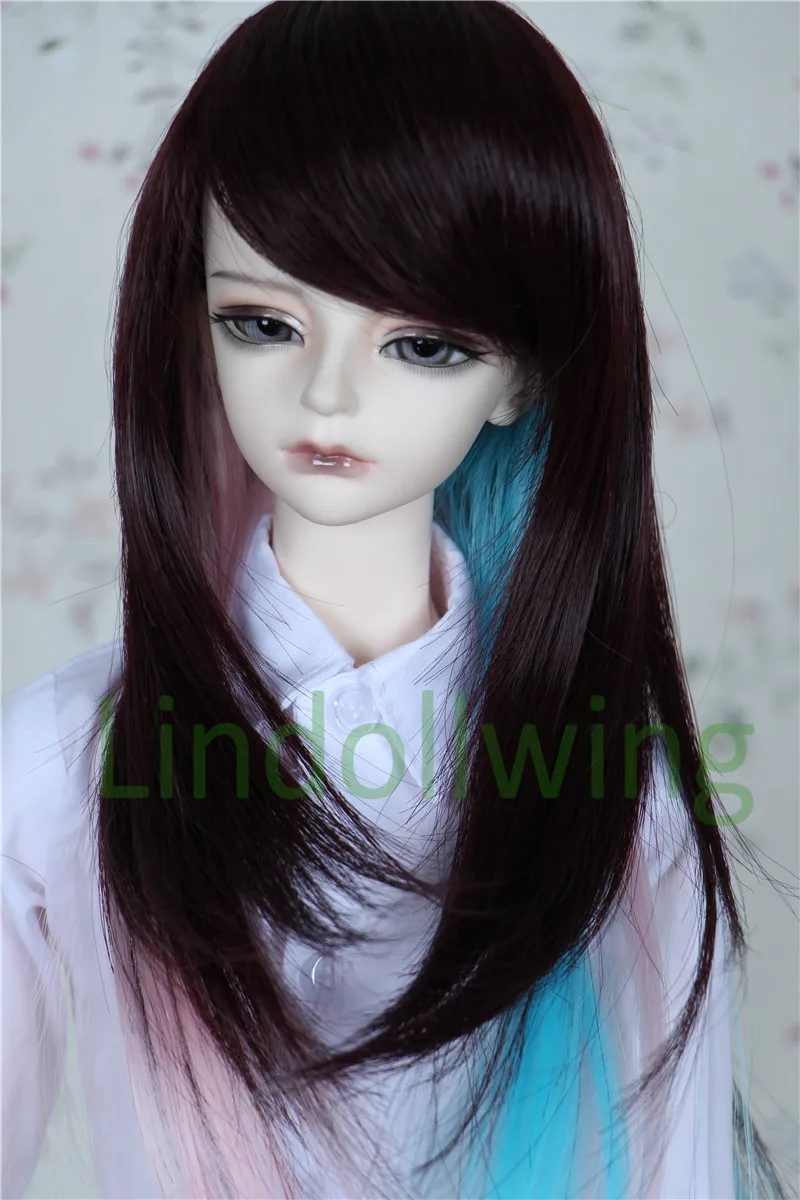 Парик из длинных волос 1/4 BJD DD SD LUT Dollfie 7-8 дюймов коричневый розовый синий | Игрушки