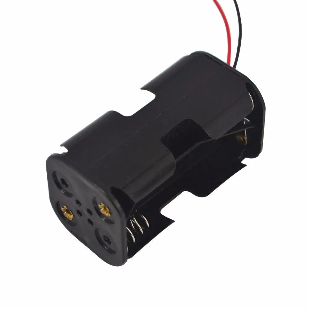 Горячая Распродажа держатель для батареи 6 В 4 батареек АА черный пластиковый