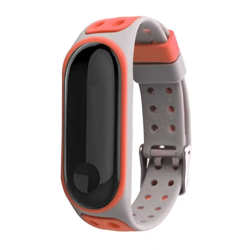 Ремешок mi Band 3, спортивные силиконовые часы, браслет на запястье mi band 3, аксессуары для браслета mi Band 3, смарт-браслет для Xiaomi mi, ремешок 3 - Цвет: Gray  Orange