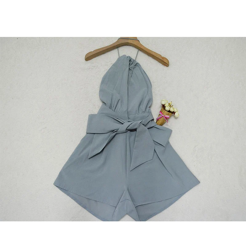 Новый Модный комбинезон с лямкой через шею открытый пояс открытой спиной