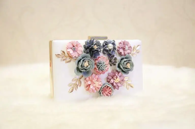 2019 цветы из ткани ручной работы вечерняя сумочка Роскошная Свадебная Сумка-клатч