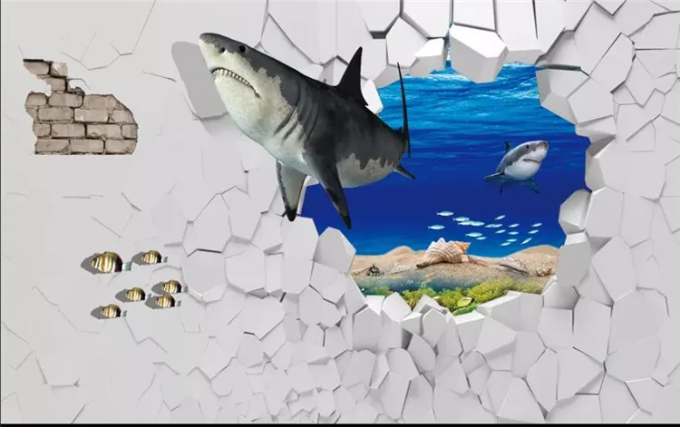 Индивидуальные 3d обои модные с морским дном 3D TV вилла бар фоновые стены