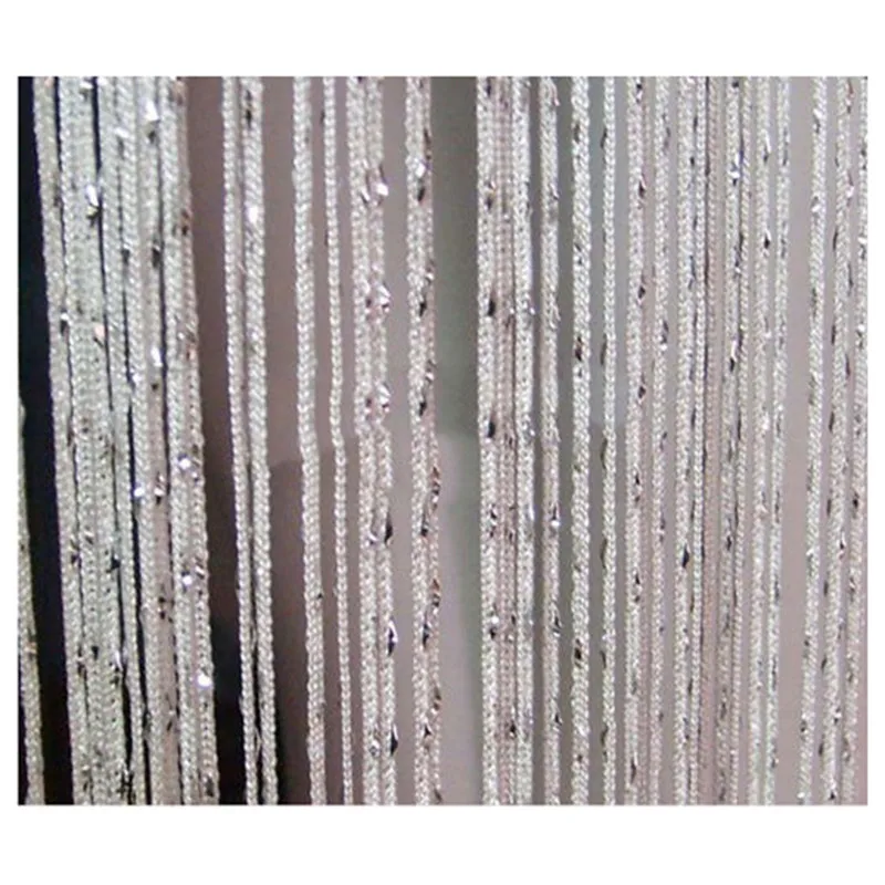 

LBER Room Door Window Beads Crystal String Curtain Beads Wall Panel Fringe Divider White Thread Curtains Tassel String Decoratio