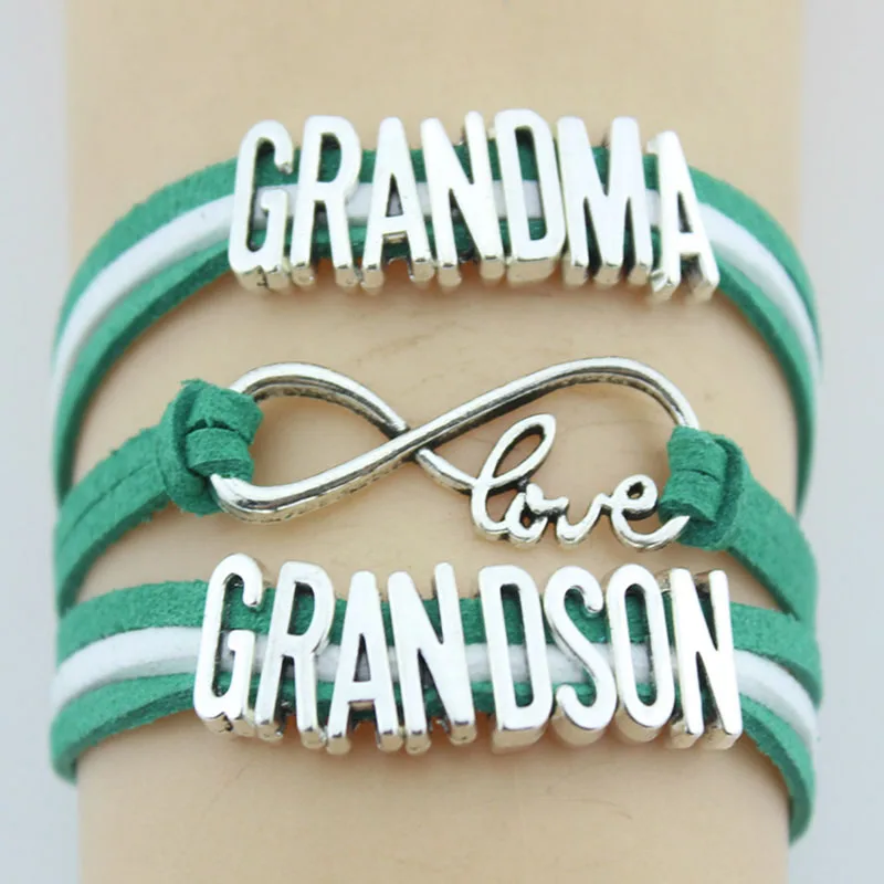 10 шт./лот очаровательный кожаный браслет ручной работы со словами &quotLove grandma&quot