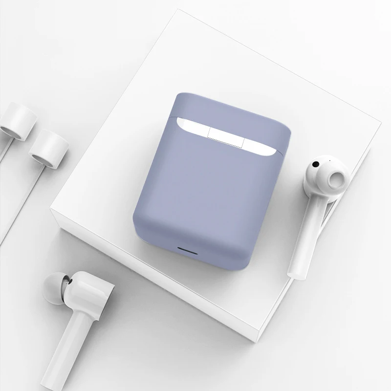 Силиконовый чехол для наушников с карабином для Xiaomi Airdots Bluetooth беспроводная гарнитура защитный чехол - Цвет: Фиолетовый