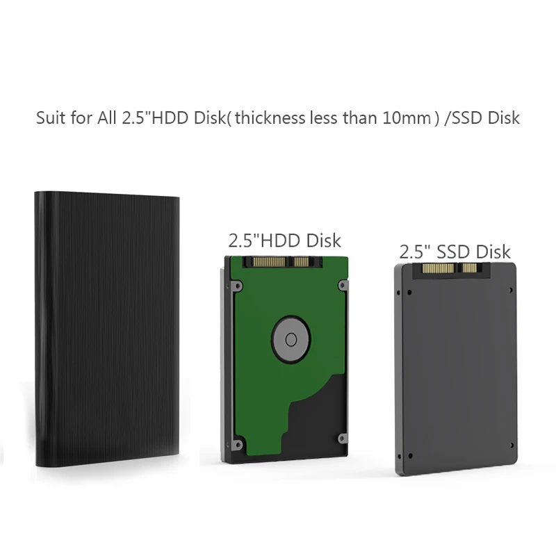 Мобильный HDD Высокоскоростной USB 3 0 жесткий диск Чехлы 2 5 дюймов черный