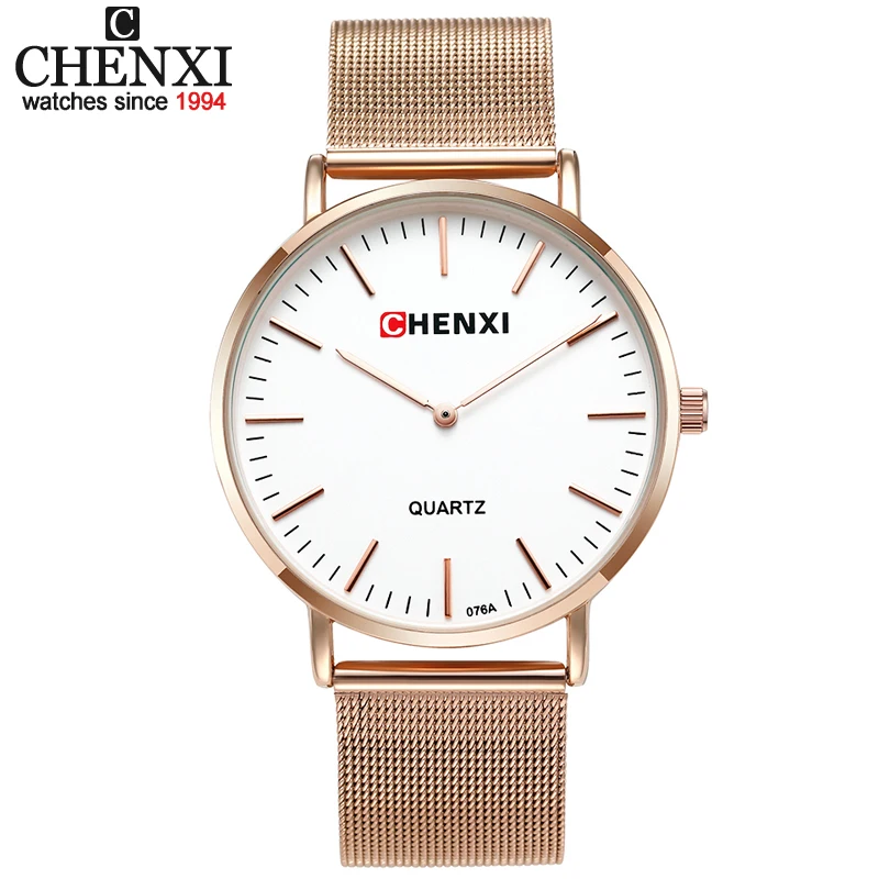

CHENXI Luxury Brand Men Quartz Watch Male Ultra Thin Casual Japan quartz-watch Stainless Steel Mesh Strap Clock Man Wristwatches
