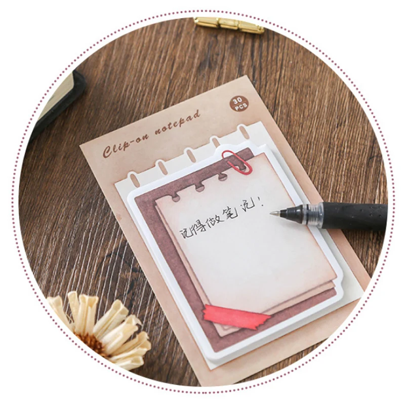 Винтажная желтая крафт бумага блокнот планировщик липкая Стикеры кавайные