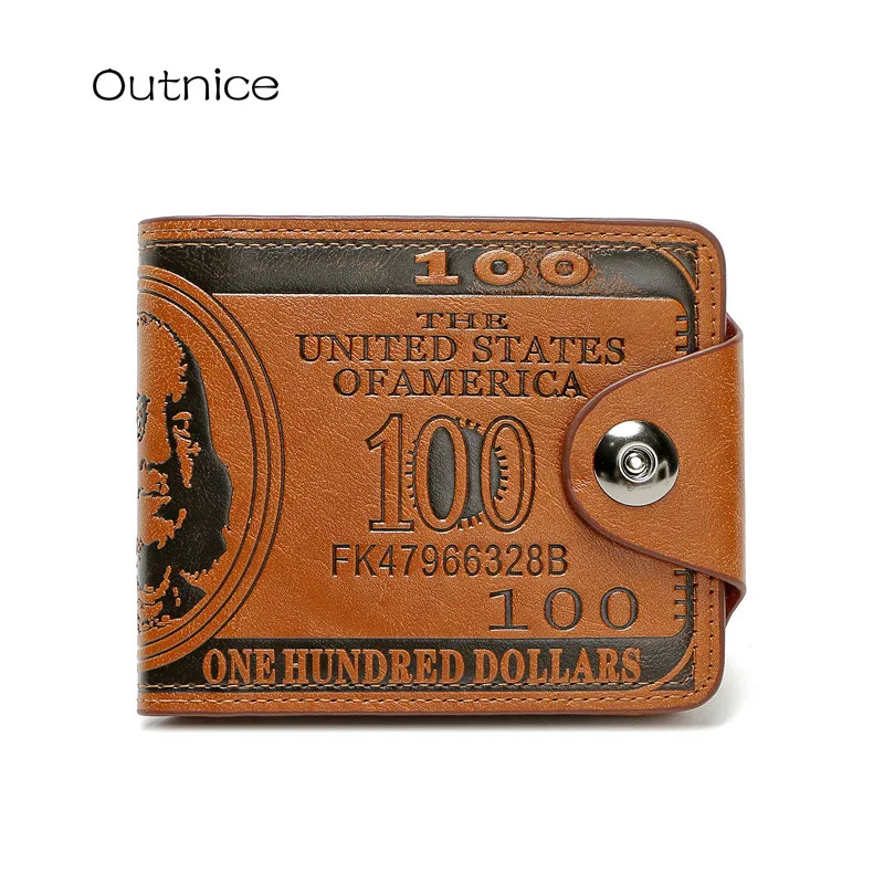 Outnice thương hiệu thời trang vintage mens wallets 100 dollar tiêu chuẩn nam ngắn của purse money thẻ organizer cartera hombre bán hot
