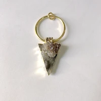 wholeale 5pcslot rainbow agat geode drusy pendant triangle druz quartz pendantfit druz y jewelry making