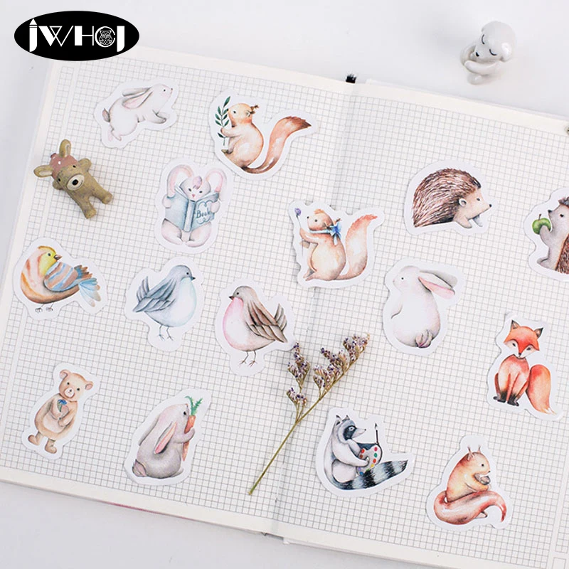45 шт./кор. лесные животные украшение из гетероморфизма бумажная наклейка для