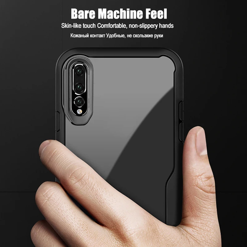 LuckGuard Shockproof Phone Case For Huawei P20 Lite Silicone Edge Transparent Thin Cover Pro Accessories Bag |