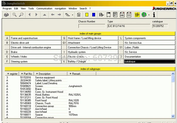 JETI ForkLift (ET) 4 33 каталог запчастей для (диагностический комплект Jungheinrich Judit)+
