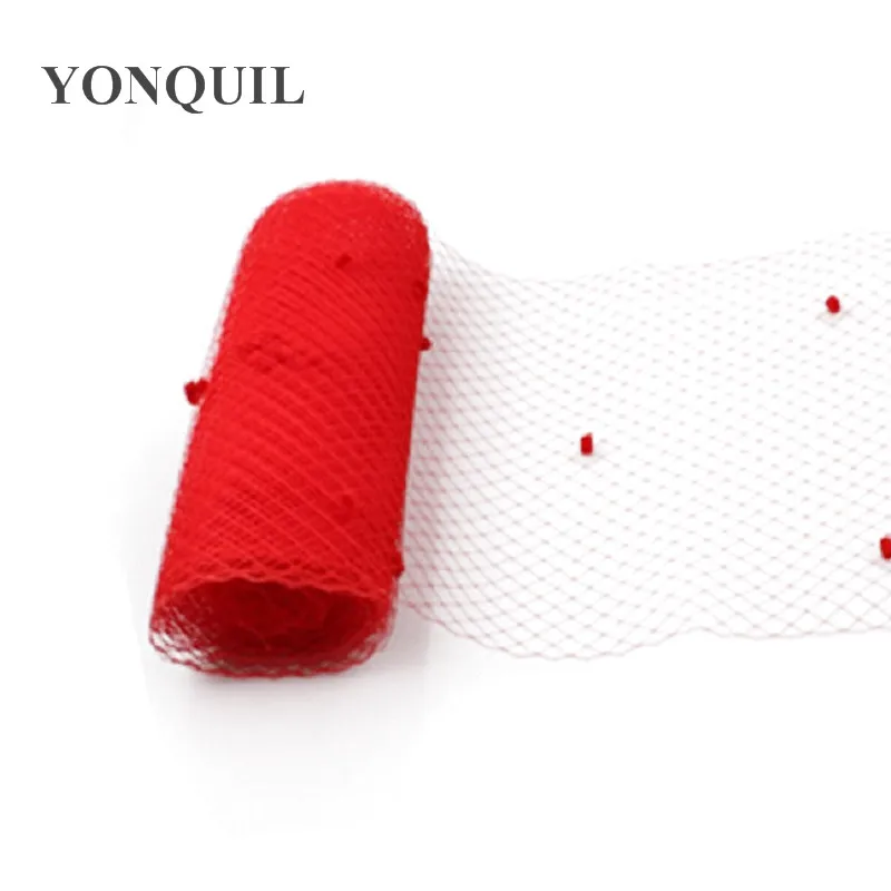

Red Mix Dot Birdcage Veil 25CM Width DIY Hair Accessories Russian Nettings Wedding Millinery Veils for Hats or More Color LDV005