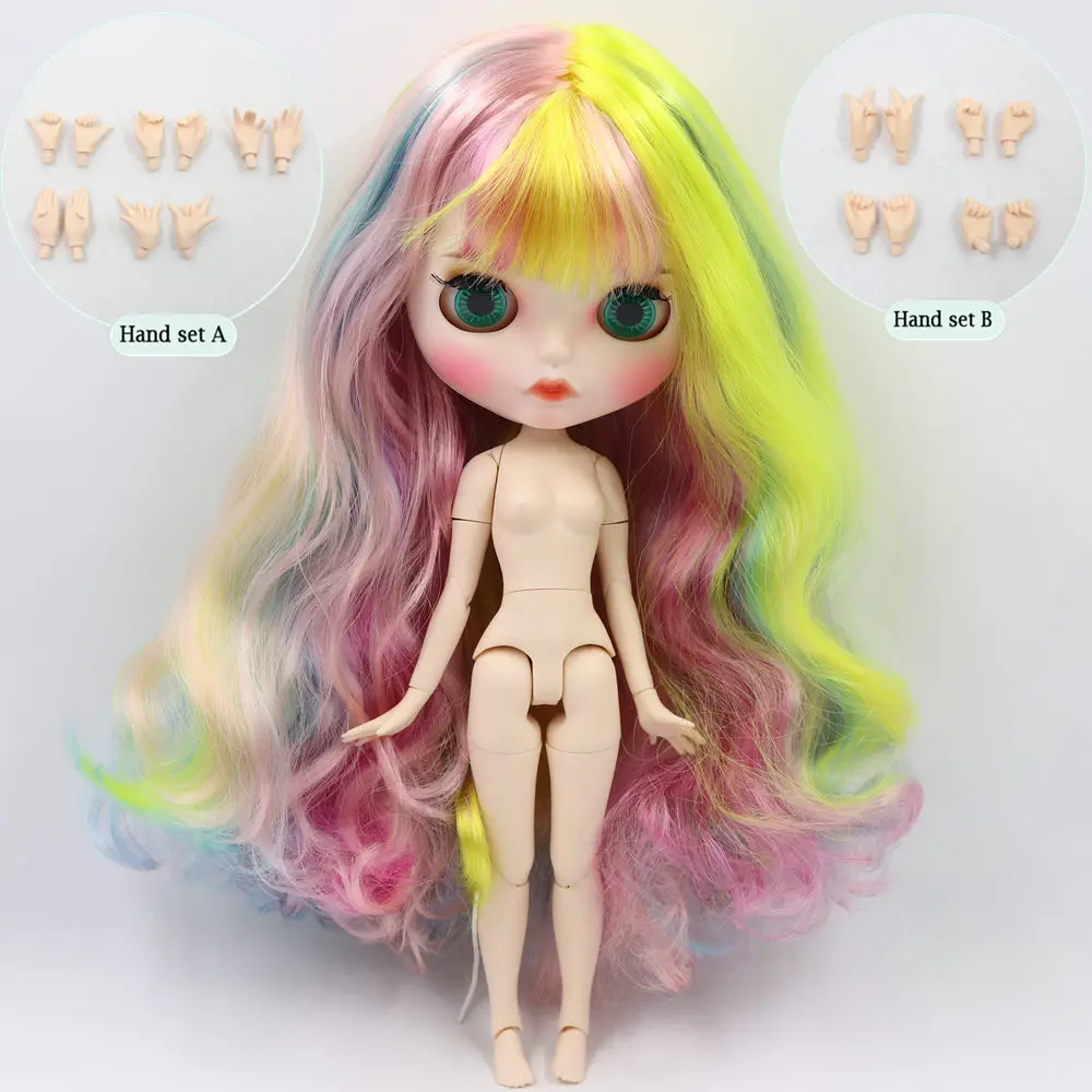 like the picture Ледяной телесного цвета Blyth кукольные № 1010/1019/1049/6227/4268/3208/1010 цветные волосы резные губ матовая индивидуальные шарнирное тело 1/6bjd - Цвет: like the picture