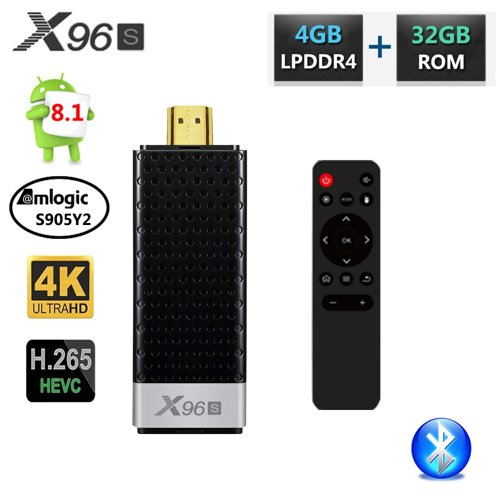 X96 X96S DDR4 4 ГБ ОЗУ 32 Гб ПЗУ Мини ПК Смарт Android 8,1 ТВ коробка Amlogic S905Y2 tv Stick Dongle WiFi Bluetooth 4K HD медиаплеер