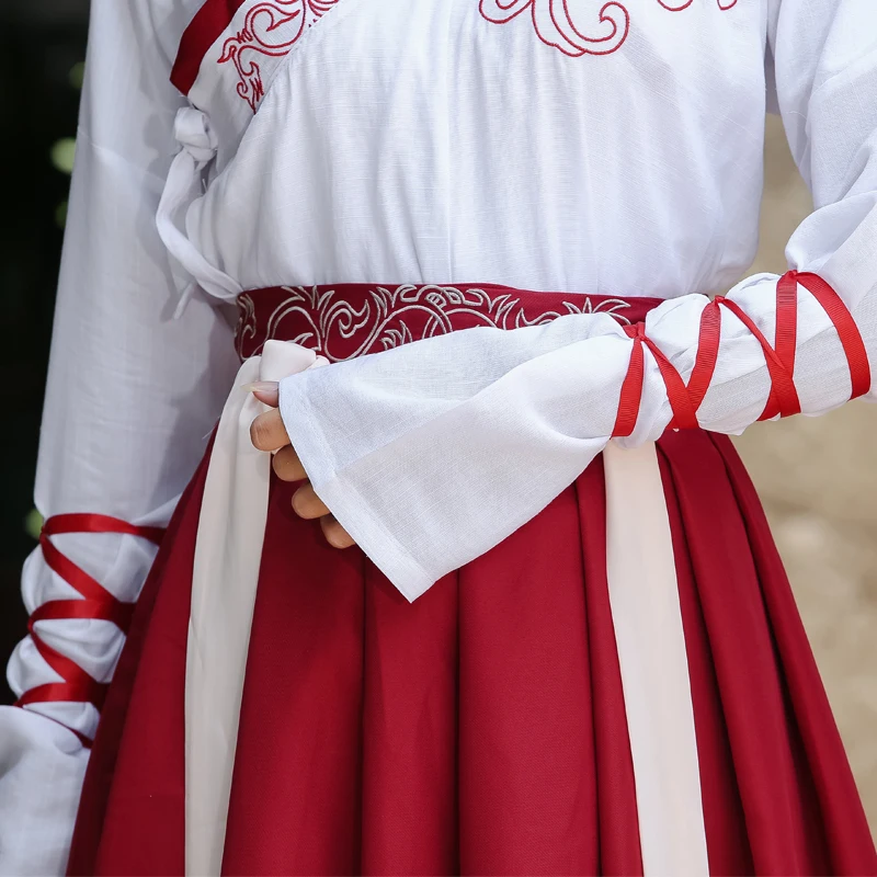 Набор пары Hanfu для мужчин и женщин в стиле боевых искусств студентов костюм