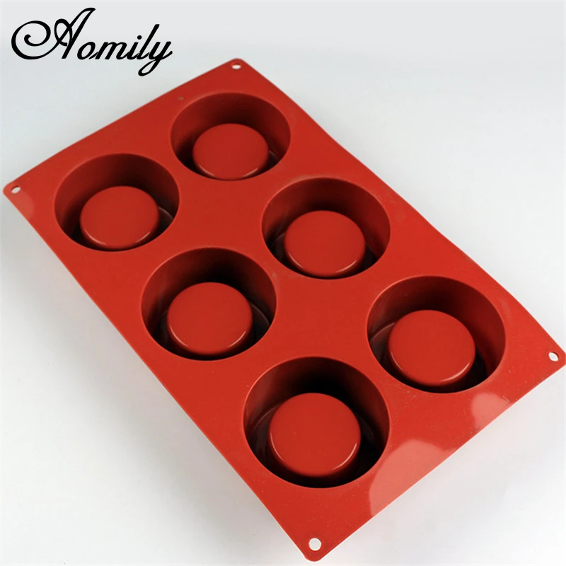 

Силиконовая форма для выпечки Aomily DIY, 6 отверстий, запеканка, Маффин, мороженого, дизайнерская силиконовая антипригарная форма для выпечки, семейная форма для выпечки
