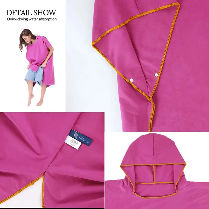 Быстросохнущие банные халаты для взрослых мужчин женщин накидка из микрофибры