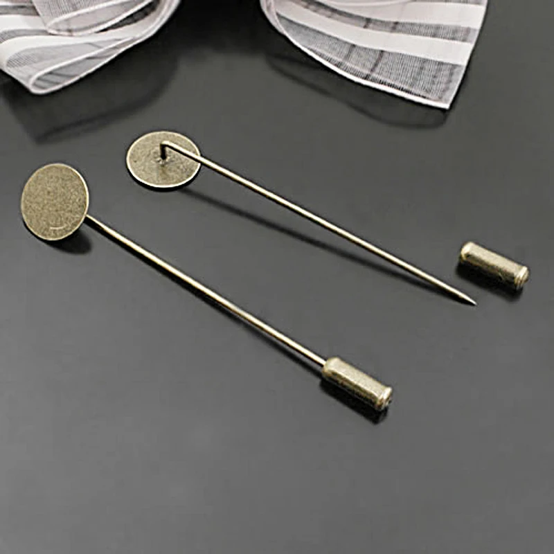 20PCS with stopper Can paste Round Disk Brass Brooch Base Pins Hat Jewelry Accessories Findings Wholesale | Украшения и