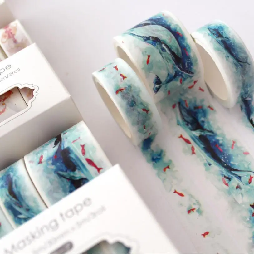 3 рулонов Васи набор маскировочной клейкой ленты лепесток единорог с цветочным