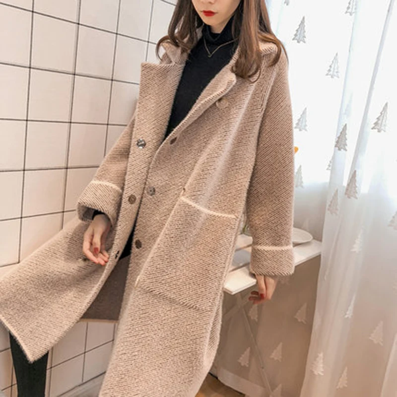 

Female Medium Long Faux Fur Coats Thicken Warm Cardigans Jacket Tops New Autumn Winter Loose Casual Women Faux Fur Jacket FP1436