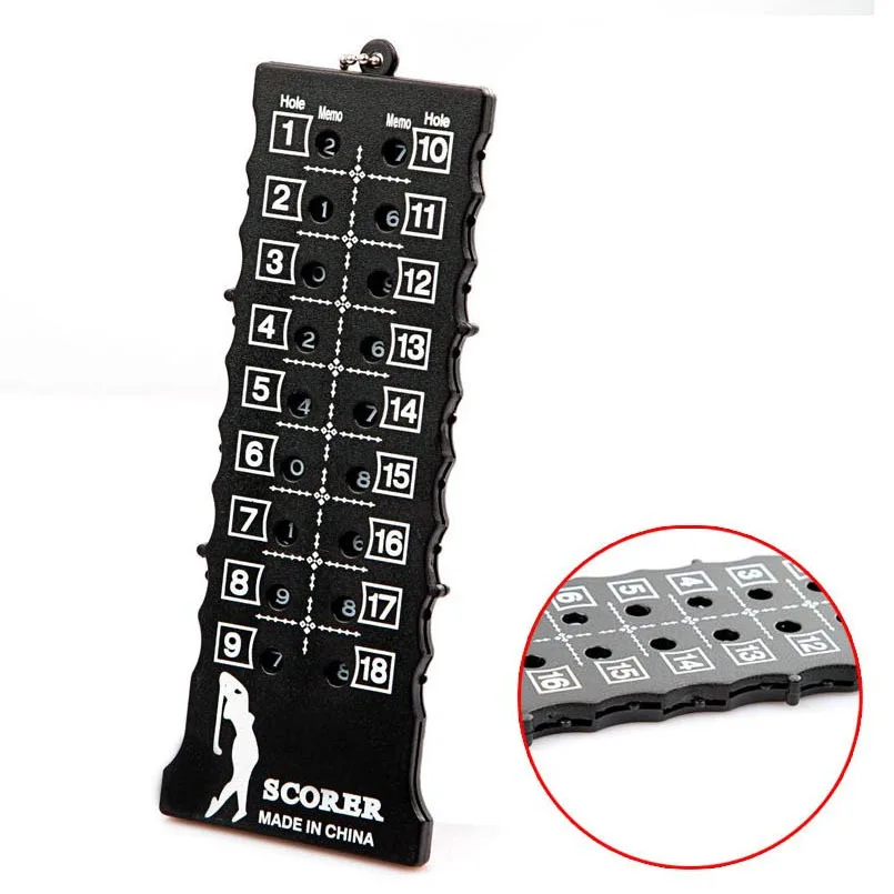 Черный счетчик очков для гольфа с цепочкой ключей 2 шт./лот 18 отверстий оптовая