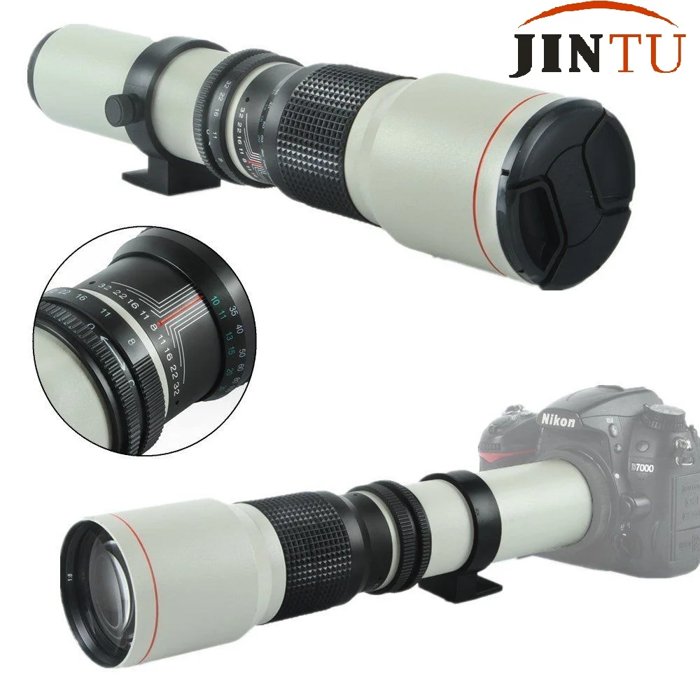 JINTU белый супер 500 мм f/8 0 f8 телеобъектив + t крепление для камеры NIKON D3200 D3300 D3400 D5200 D5300