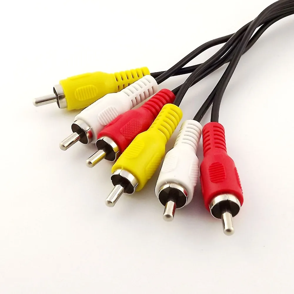 10pcs Jack 3 RCA Femaleto 6 Male Plug Splitter Audio Video AV Adapter Cable 1FT/30CM | Компьютеры и офис
