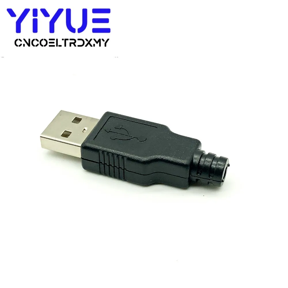 5 шт. тип A штекер USB 4 контактный разъем с черным пластиковым