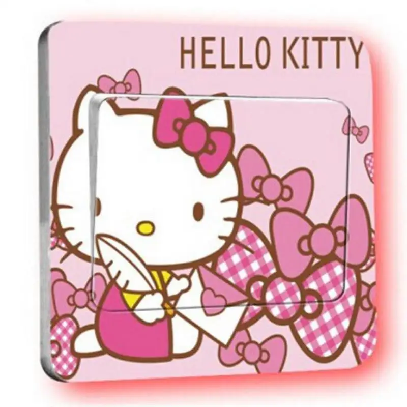 2 шт Новый список мультфильм Hello Kitty переключатель розетка наклейки украшенные