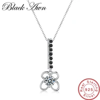 black awn genuine 925 sterling silver necklace for women flower female sterling silver jewelry necklaces pendants p032
