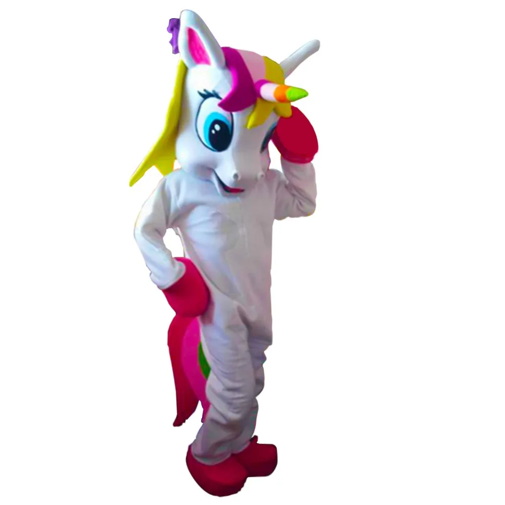 

Unicorn mascot costume rainbow Pony magic Adult Mascot Costume for Halloween Purim Party Clothing Fancy Dress