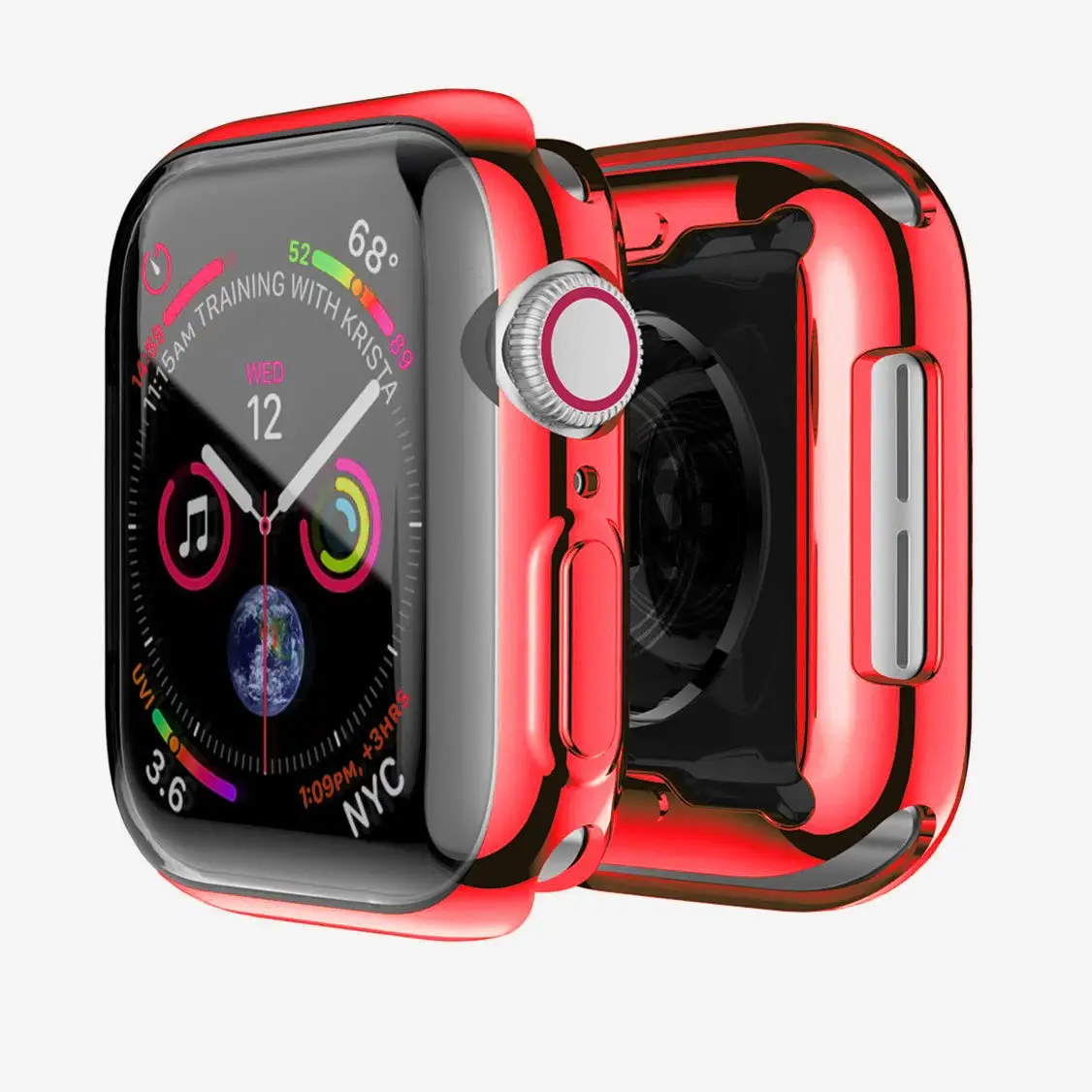 Red Чехол для Apple Watch Series 4 3 2 1 чехол для IWatch 40 мм 44 мм 38 мм 40 мм Защитная пленка для экрана полное покрытие защитный чехол - Цвет: Red