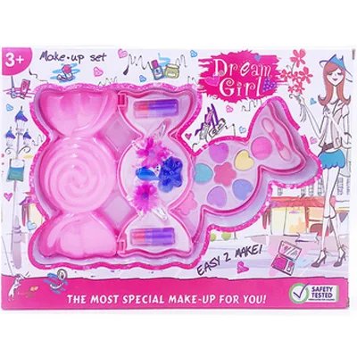 3 layers Girls Make Up Set Toys Pretend Play Simulation Cosmetic Bag Beauty Makeup Tools Kit Children Pretend Play Toys Safe Non- toxic - Color: 3 layers