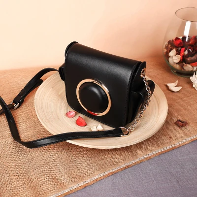 Сумка на плечо для камеры Маленькая женская мессенджер цепочке Кожаный саквояж с