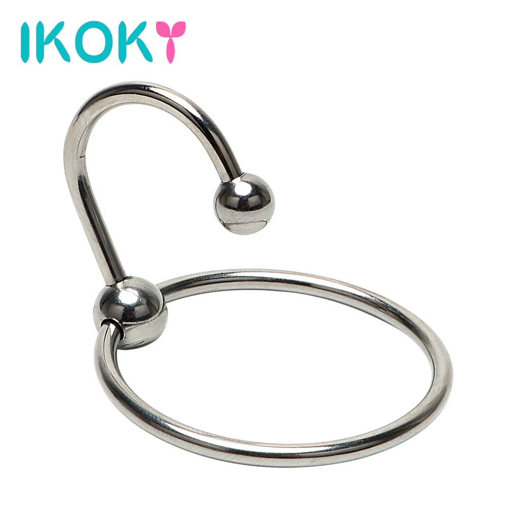 

IKOKY Urethral Dilator Penis Plug Penis Cock Rings Male Chastity Device Sex Catheter Sound Beads with Head Ring Stainless Steel