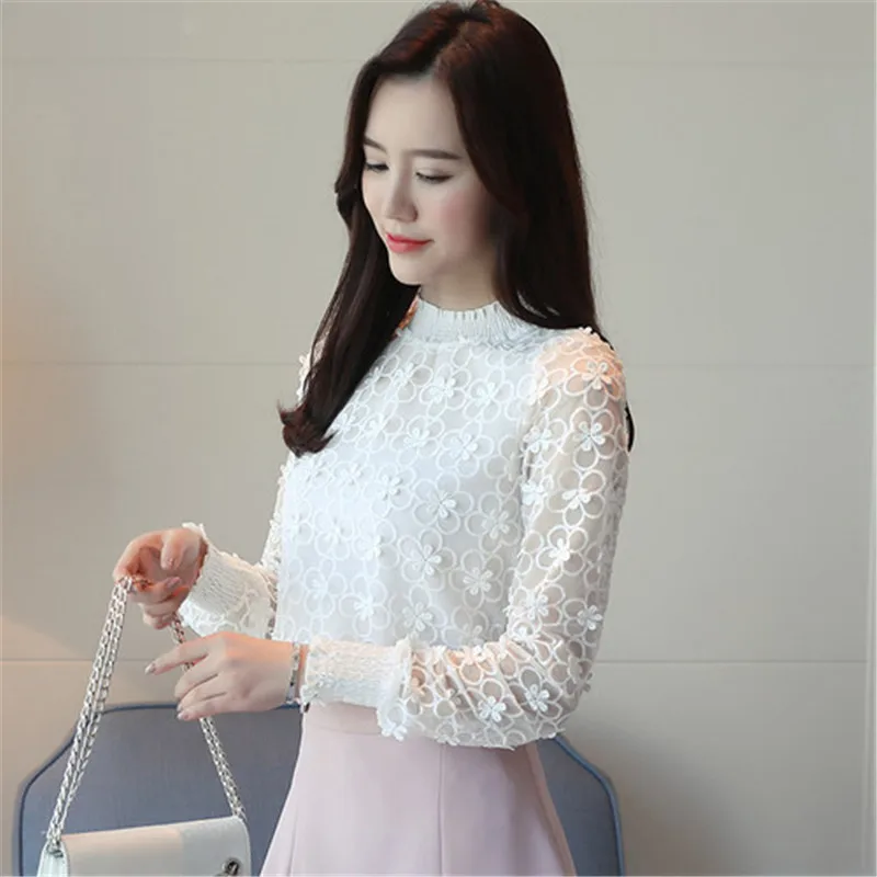 Стереоскопическая вышивка элегантное цветочное кружевное блузка рубашка Для